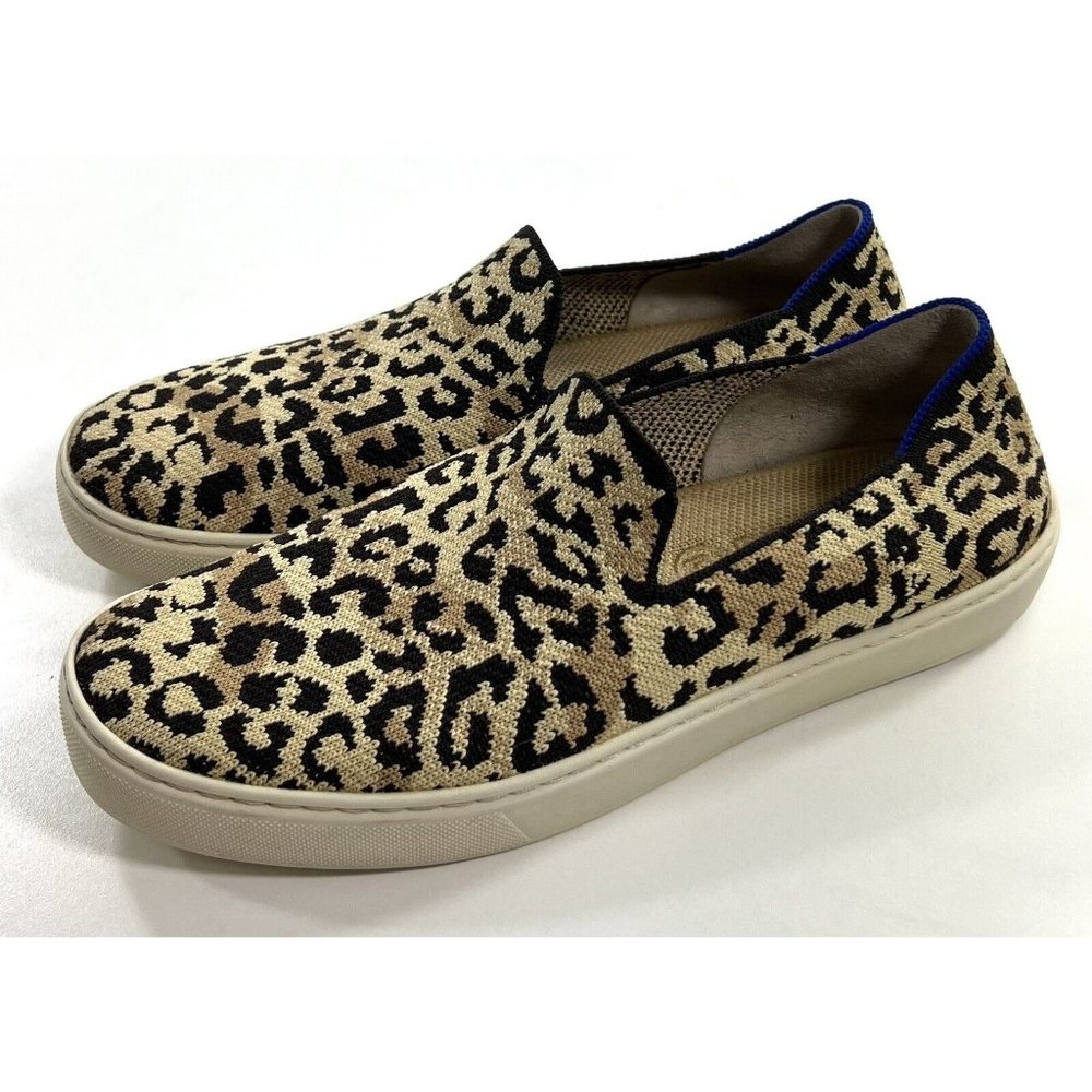 Rothys Womens US 8 EU 38.5 Slip On Sneaker Leopard Cat Animal Print Shoes